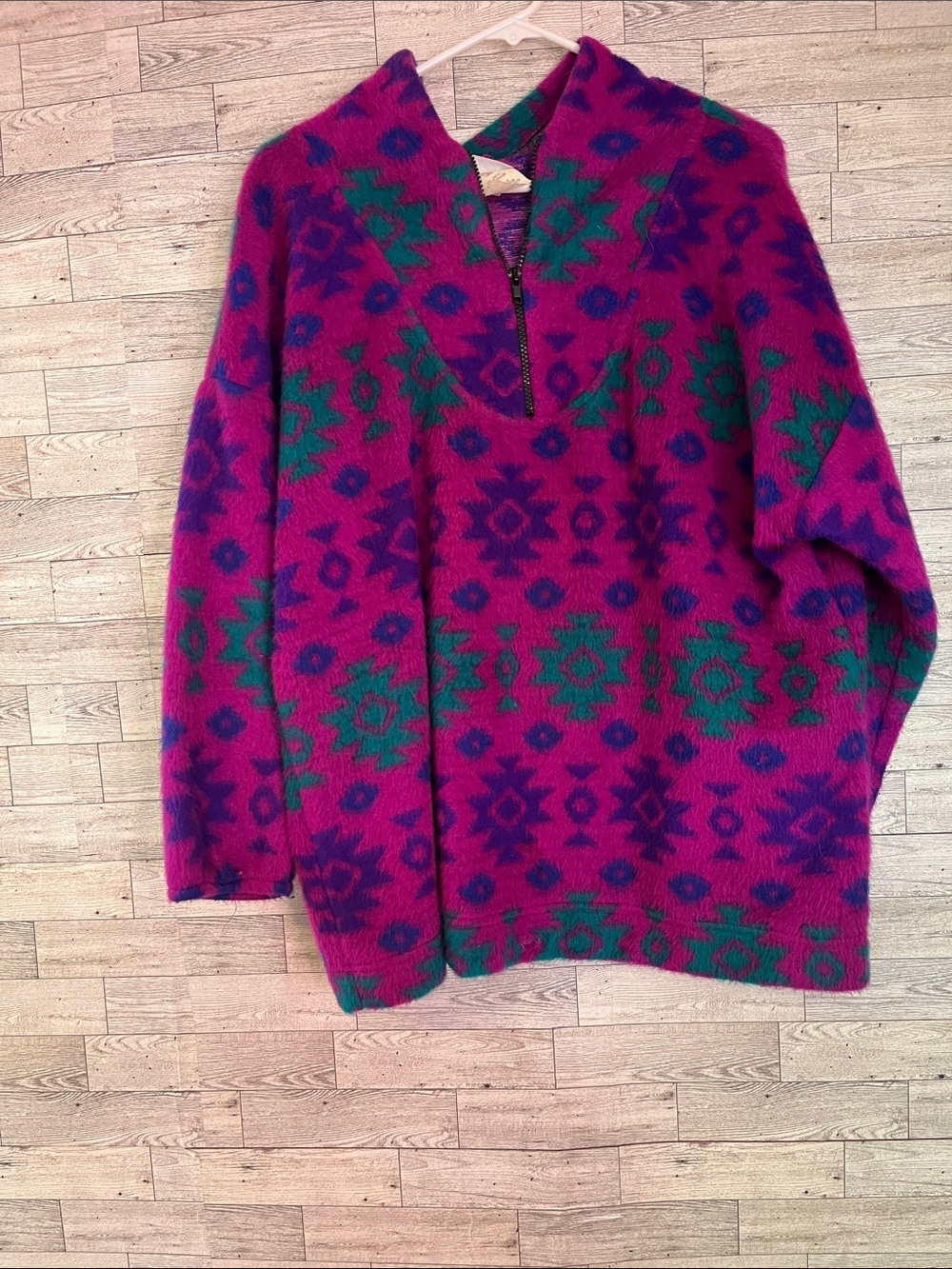 Purple vintage jeans wear fleece hoodie Aztec